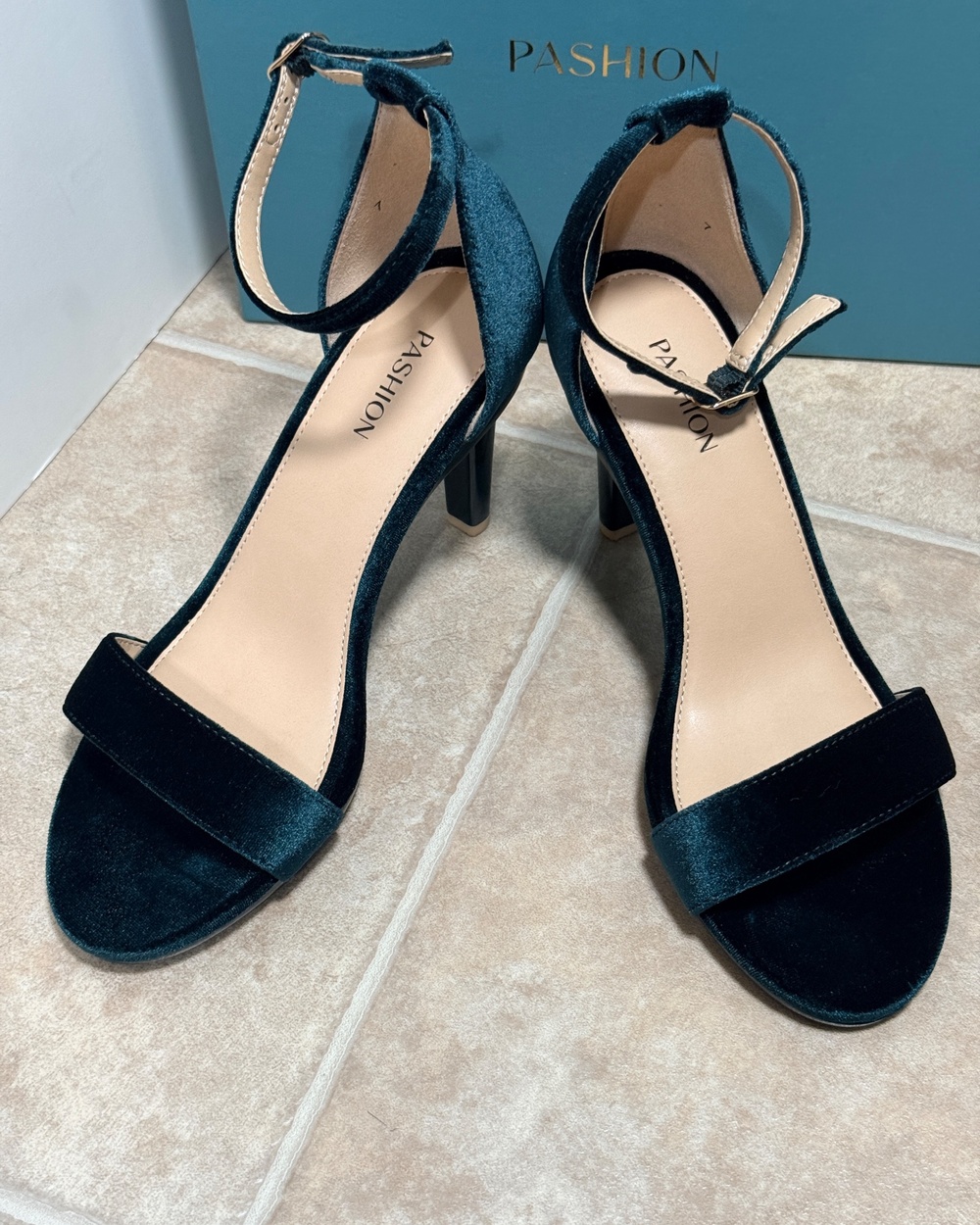 Size 7 Pashion Footwear Pashionista Forest Green Velvet